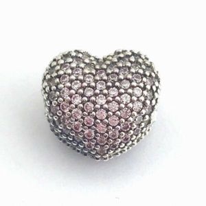 COPY - PANDORA Pave Open My Heart Pink CZ Clip Ch…